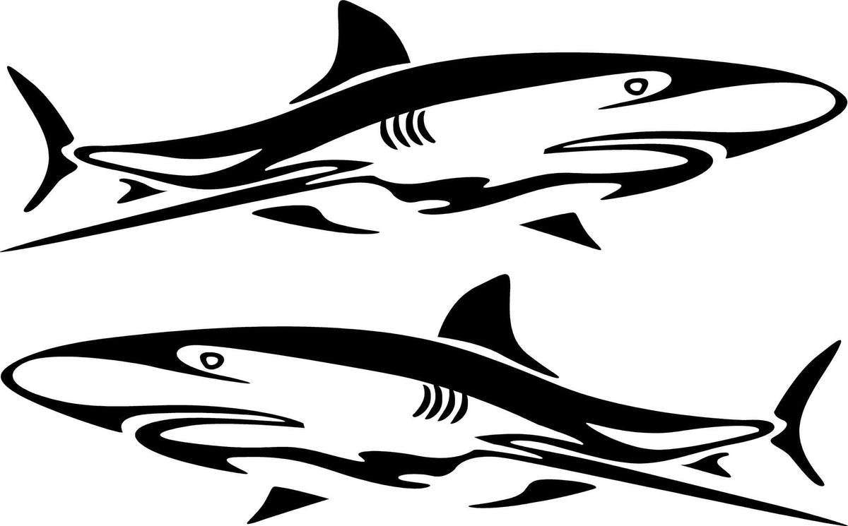 shark swimming decals kit for boats